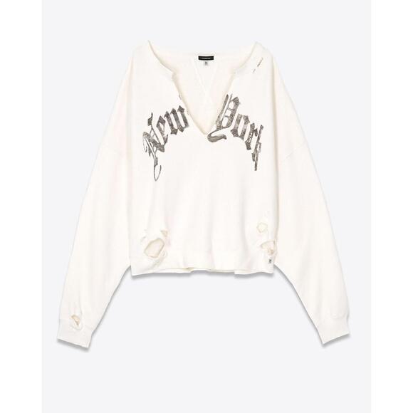 NWT~R13 New York Cropped Hoodie Ercu Size XS - Picture 1 of 7